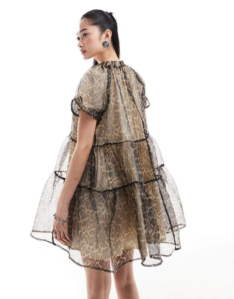 Sister Jane Sister Jane jacquard mini dress in leopard print 4