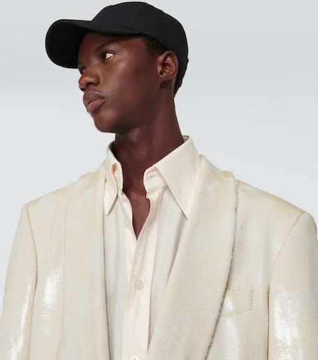 Tom Ford Embroidered canvas and leather cap 3