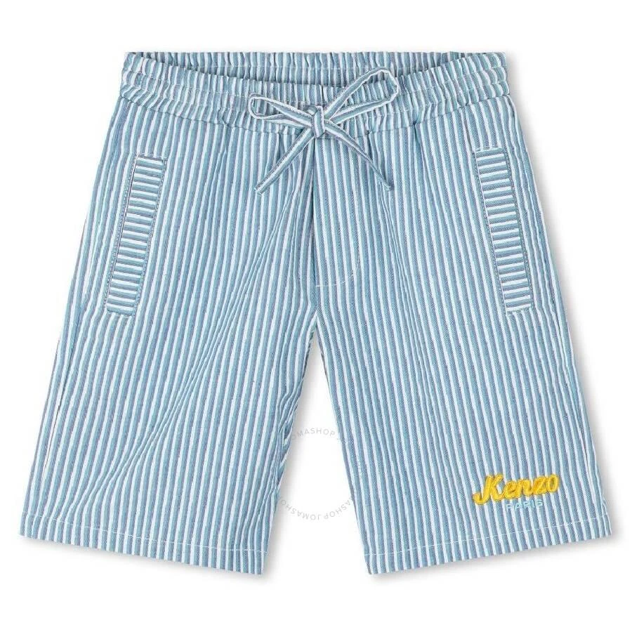 Kenzo Boys Embroidered Logo Striped Shorts 1