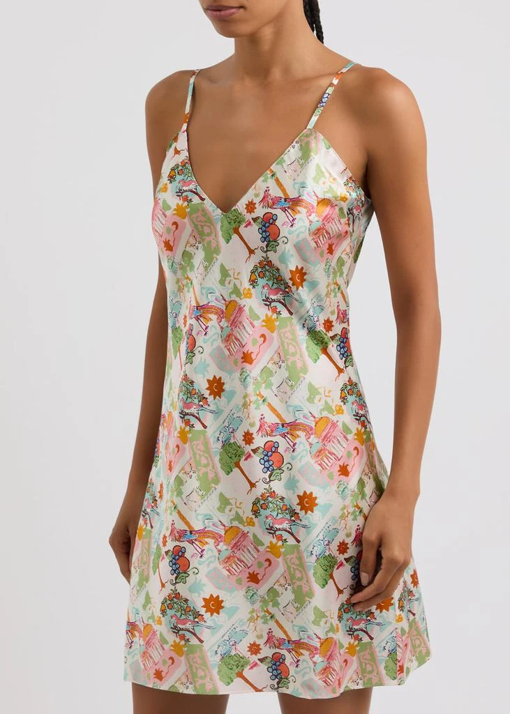 JESSICA RUSSELL FLINT Paradise Island printed stretch-silk chemise 2
