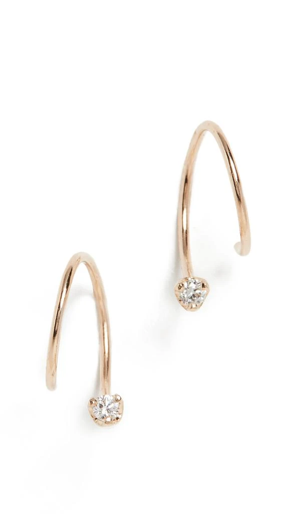 Zoe Chicco 14k Gold Longer Swirl Huggie Earrings 4