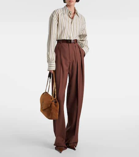 Yves Saint Laurent Calypso Large suede shoulder bag 5