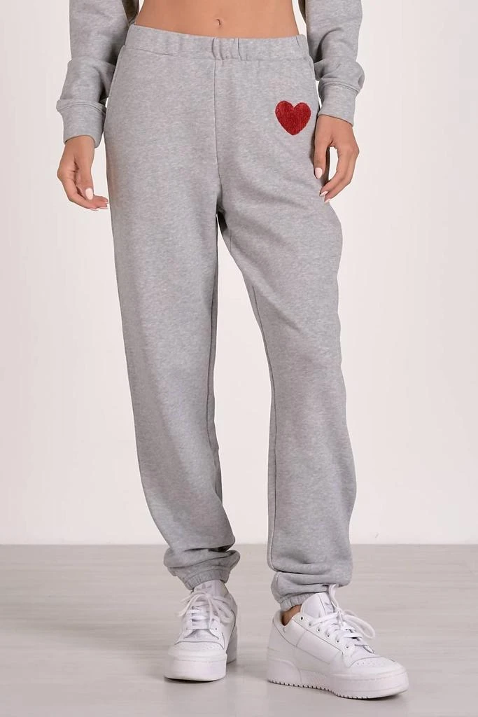 Elan Heart Sweatpant Joggers In Grey