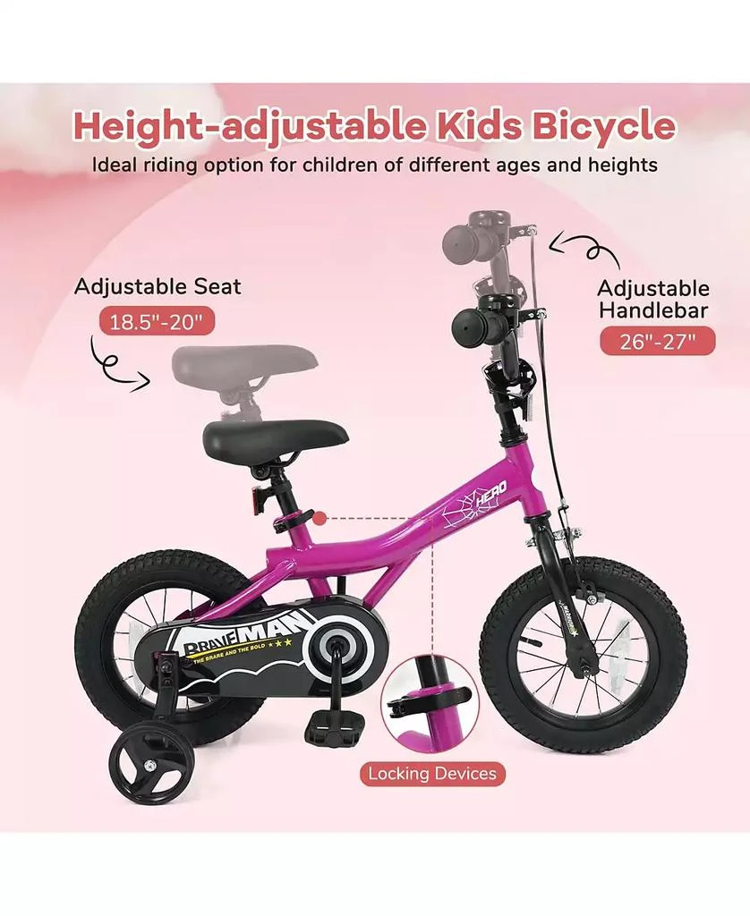 Mecale 12-Inch Kids Bike with Removable Training Wheels-Brave Hero 3