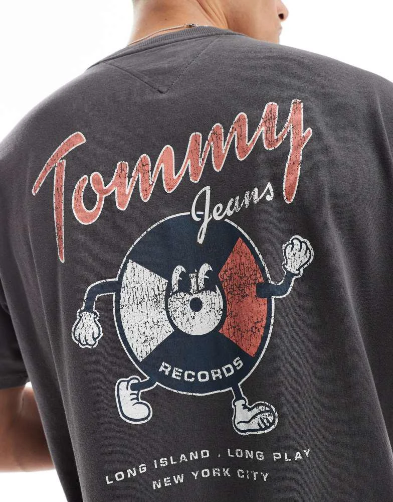 Tommy Jeans Tommy Jeans fun record backprint graphic t-shirt in washed black 4