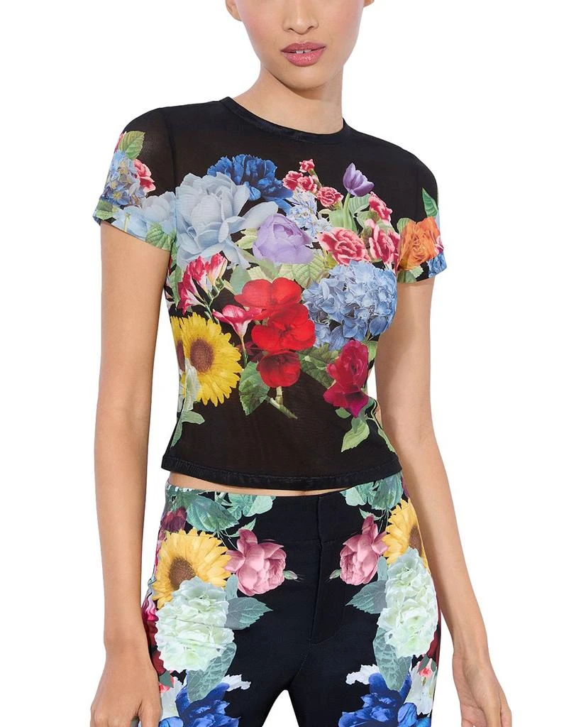 Alice + Olivia Tess Crewneck Mesh Tee 1