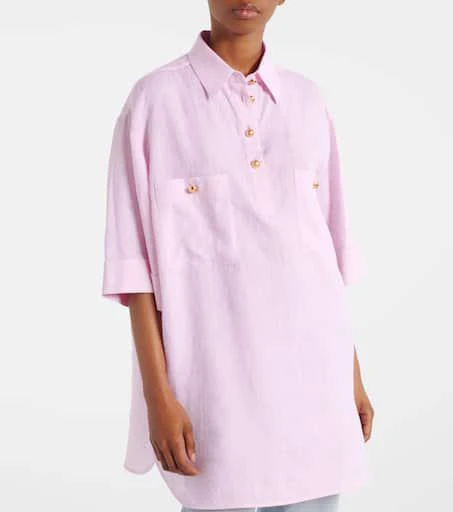 Valentino Oversized linen polo shirt 6