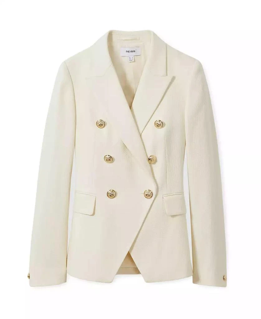 REISS Women
s Tailored Fit Textured Double Breasted Blazer