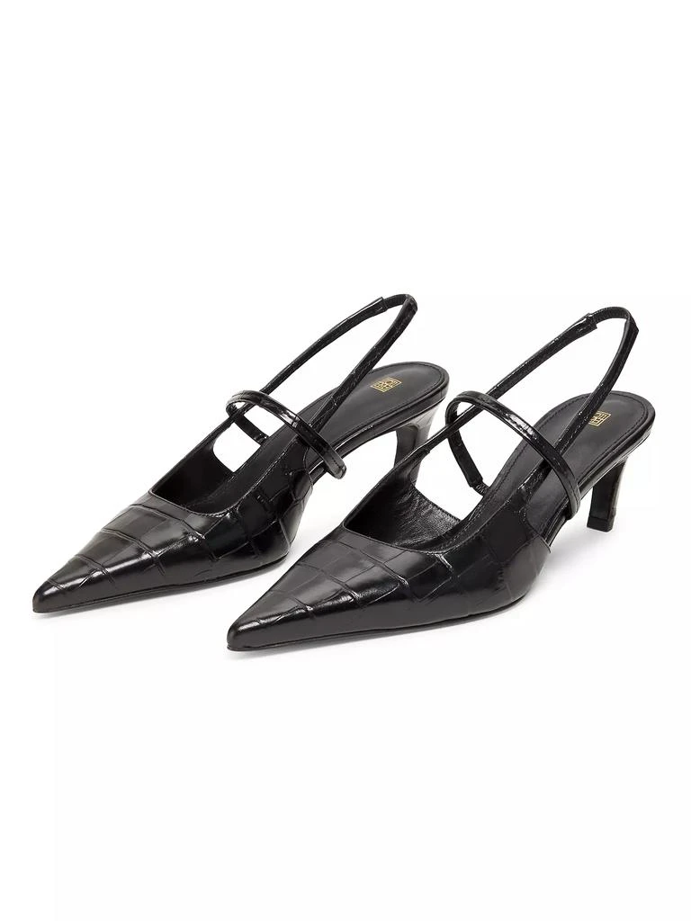 Toteme Sharp 50MM Croc-Effect Leather Slingback Pumps 2