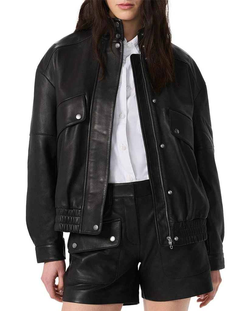 Rag & Bone Aria Leather Bomber Jacket 7