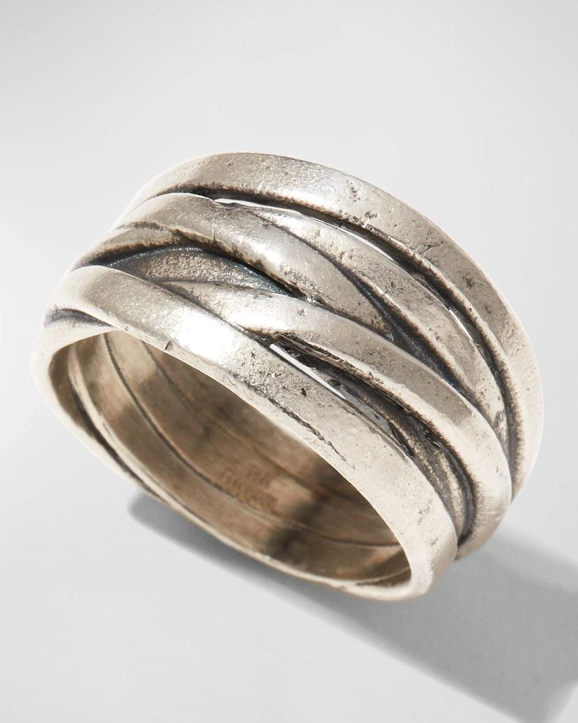 John Varvatos Men's Silver Wrap Band Ring 3