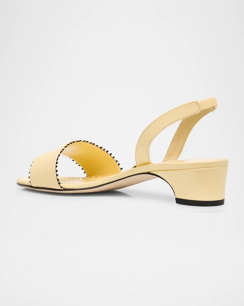 Manolo Blahnik Patobar Leather Slingback Sandals 5