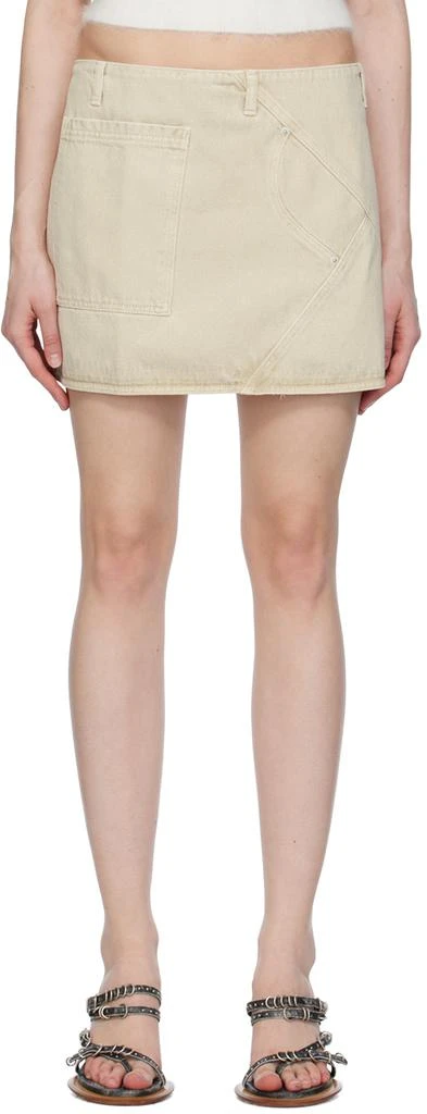 Gimaguas Beige Beverly Denim Miniskirt 1