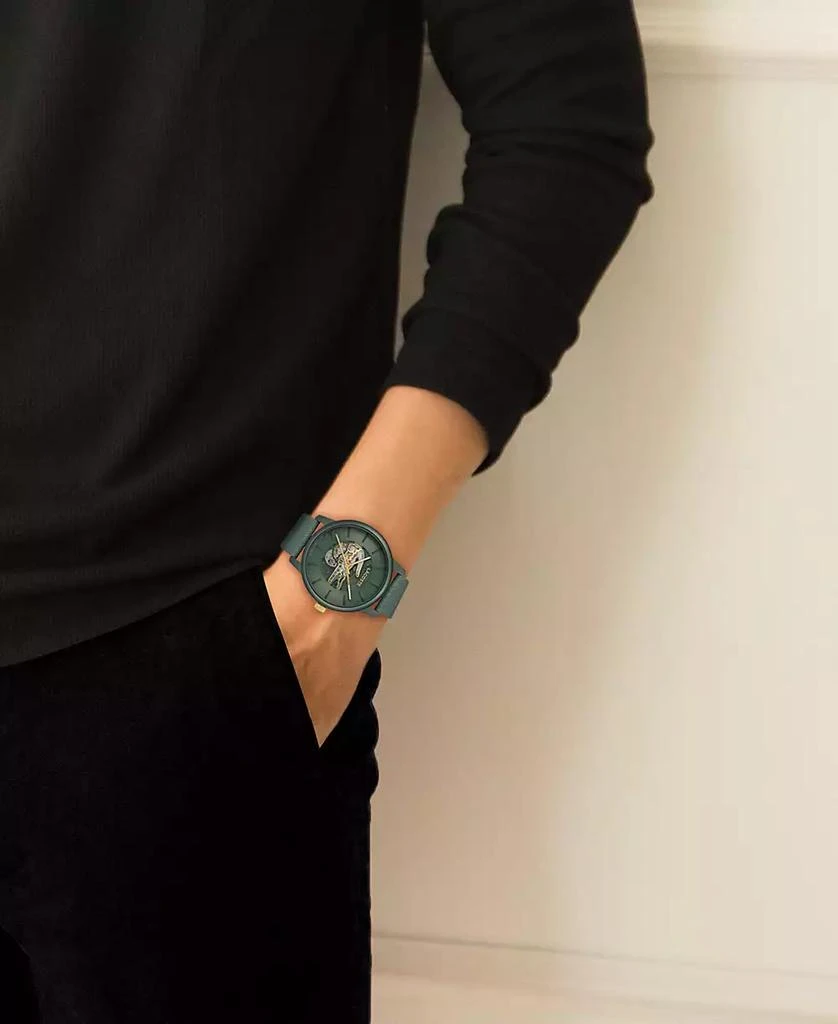 Lacoste L.12.12 Automatique Men's Green Leather Strap Watch 44mm 5