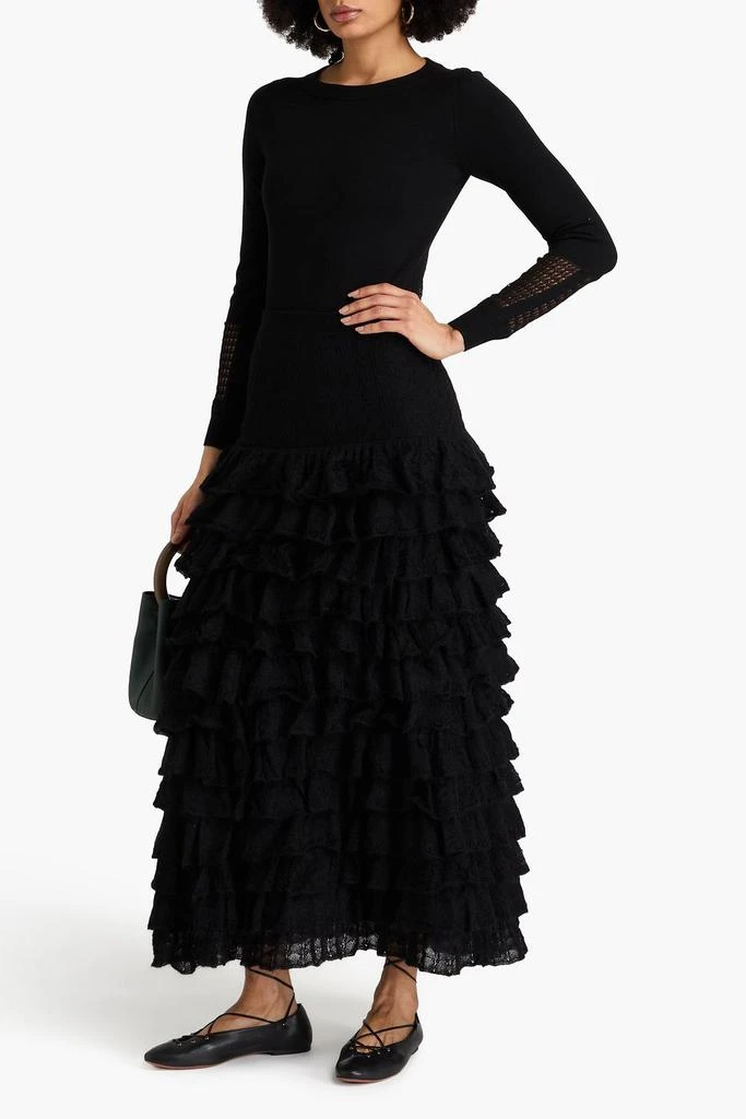 Zimmermann Ruffled pointelle-knit maxi skirt 2