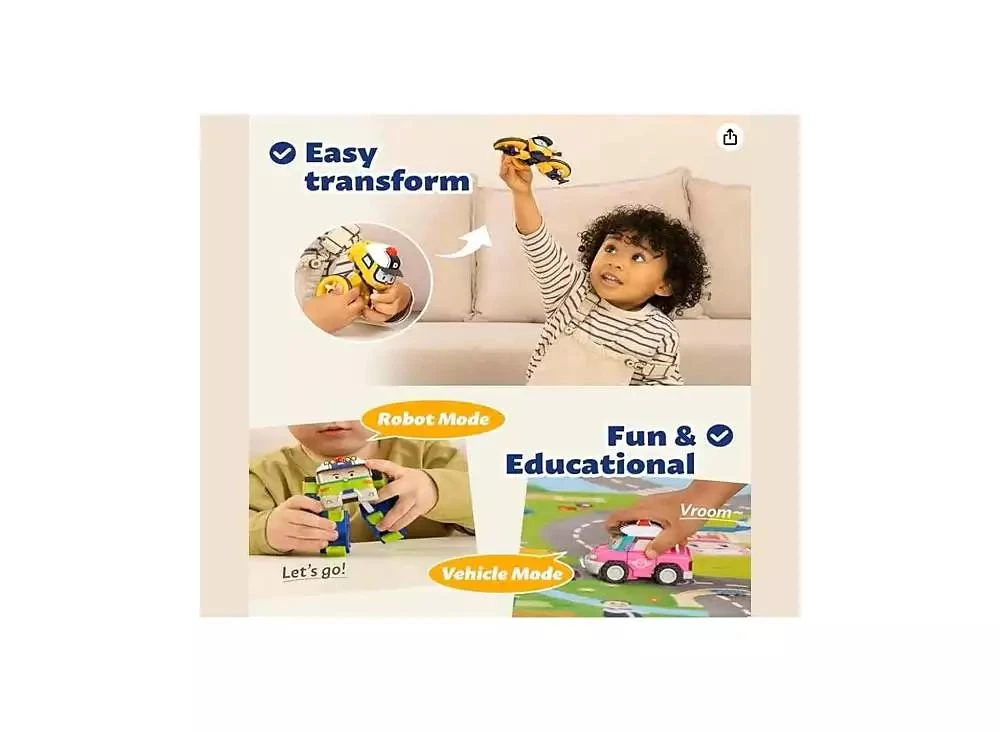 Robocar Poli 4" Transforming Robot - Bucky | Emergency Rescue Vehicle Action Figures | Kids Educational Pretend Play Toy 4