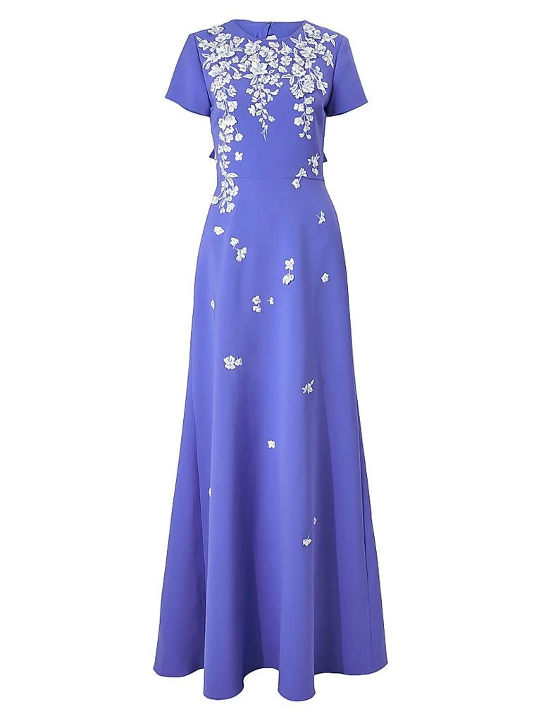 Carolina Herrera Cabana Floral-Embroidered Bow Gown 1
