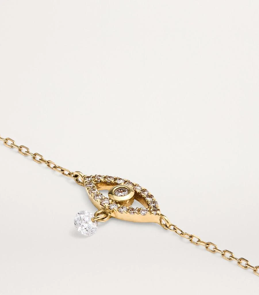Persée Yellow Gold and Diamond Pavé Evil Eye Bracelet 3