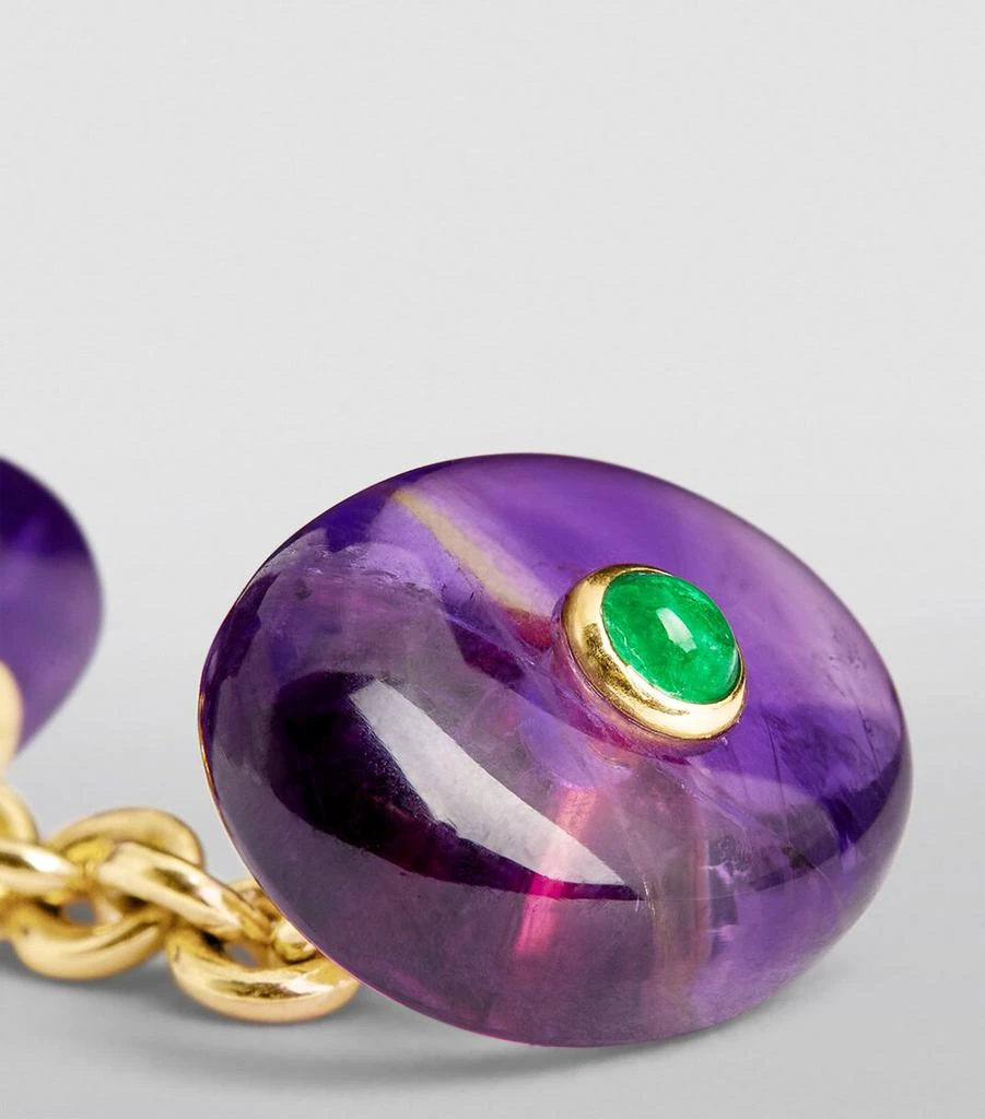 Deakin & Francis Yellow Gold and Amethyst Cufflinks 6