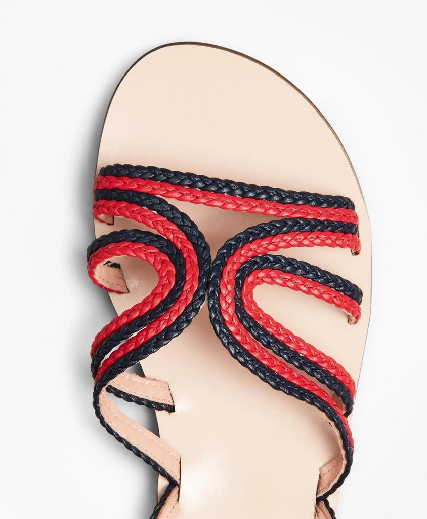 Brooks Brothers Braided Leather Slide Sandals 4