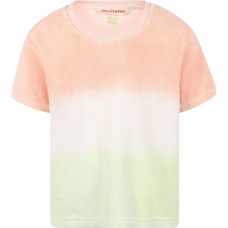 Munster Tie dye terry t shirt and shorts set in pastel colors