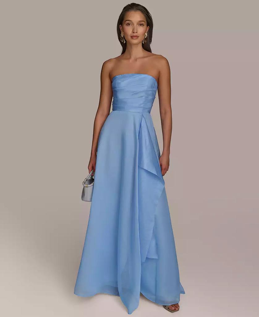 Donna Karan Women's Belted V-Neck Jacquard Ball Gown - Free