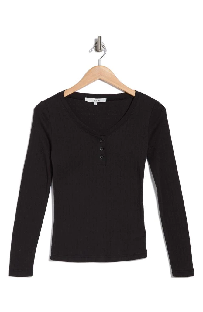 Joe's Long Sleeve Pointelle Henley 3