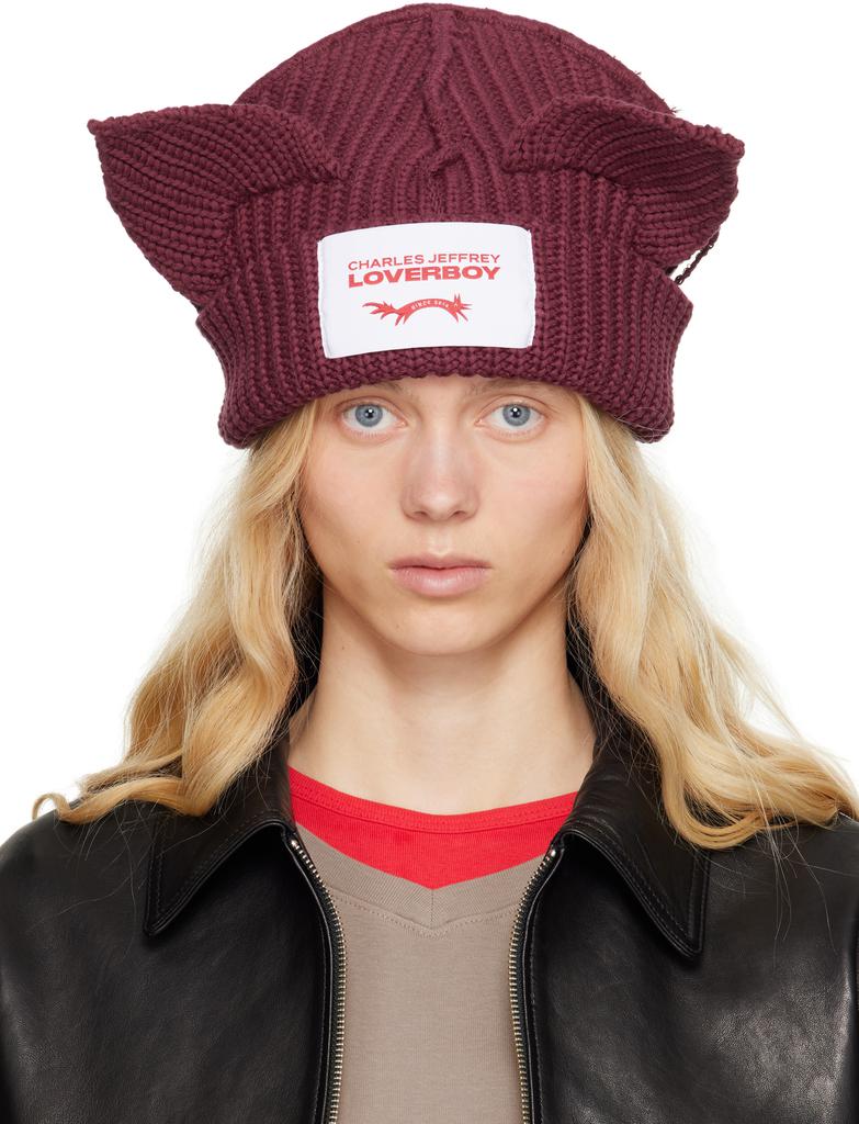 Charles Jeffrey Loverboy Black Fluffy Chunky Rabbit Beanie