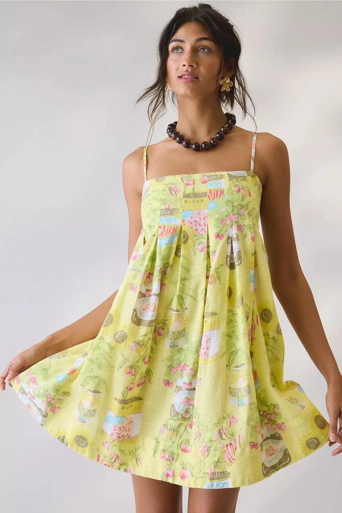 strapless open back dress Pleated Sleeveless SUE SARTOR Flounce Mini