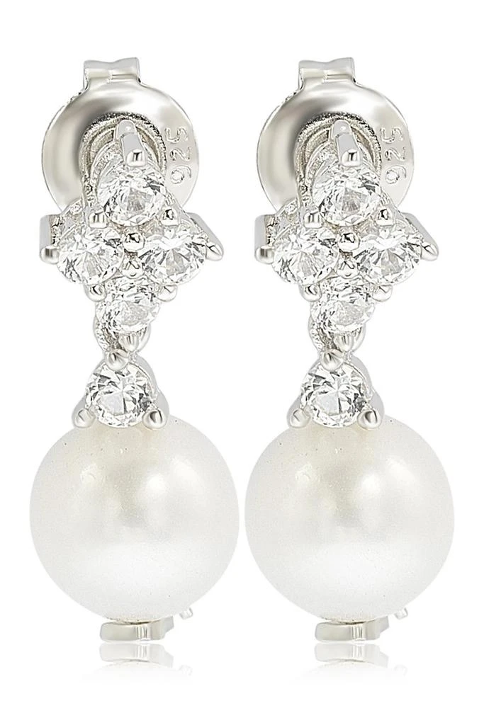 Suzy Levian Sterling Silver 8mm Cultured Freshwater Pearl Drop Earrings 1