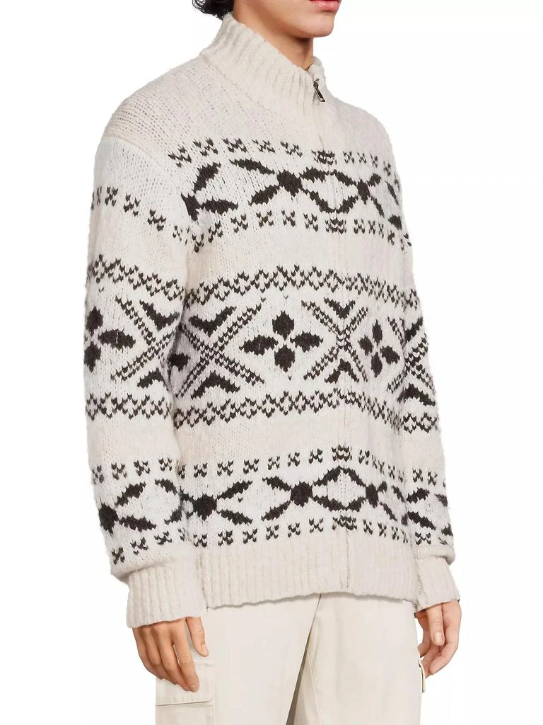 Vince Fair isle-Style Wool-Blend Knit Sweater 4