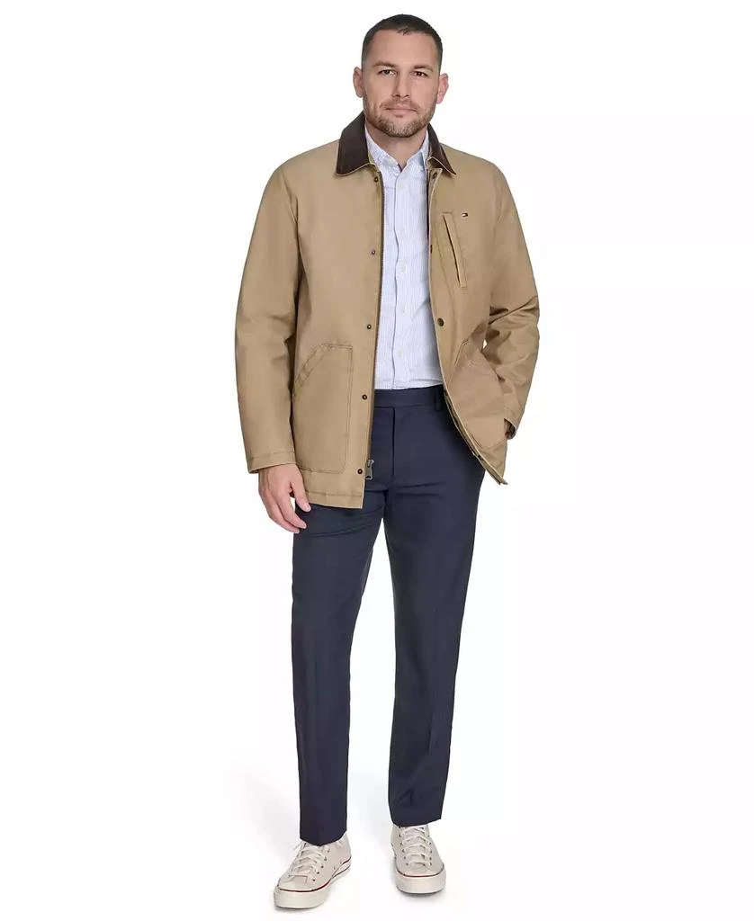 Tommy Hilfiger Men's Cotton Barn Coat with Corduroy Collar 7