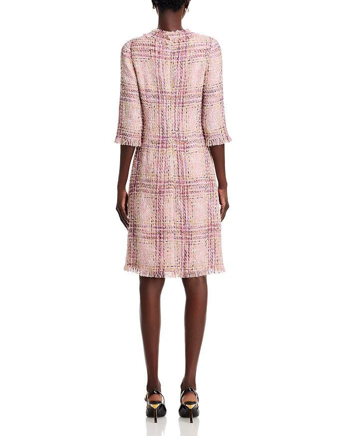 Teri Jon Plaid Pattern Tweed Dress 4