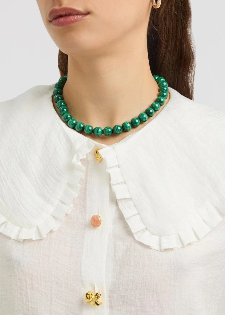 Timeless Pearly Malachite 24kt gold-plated necklace 2