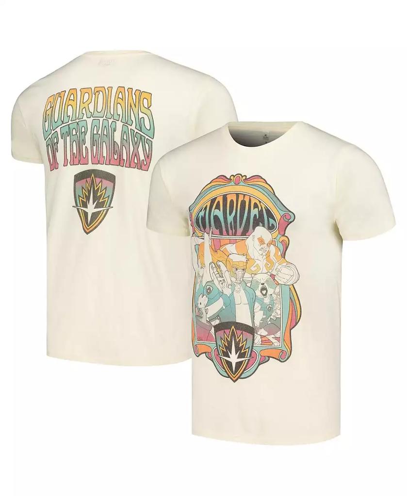 Mad Engine Men's and Women's Cream Distressed Guardians of the Galaxy Retro Galaxy T-shirt