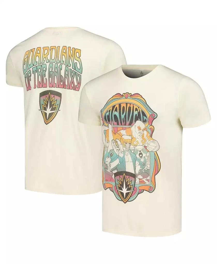 Mad Engine Men's and Women's Cream Distressed Guardians of the Galaxy Retro Galaxy T-shirt 1
