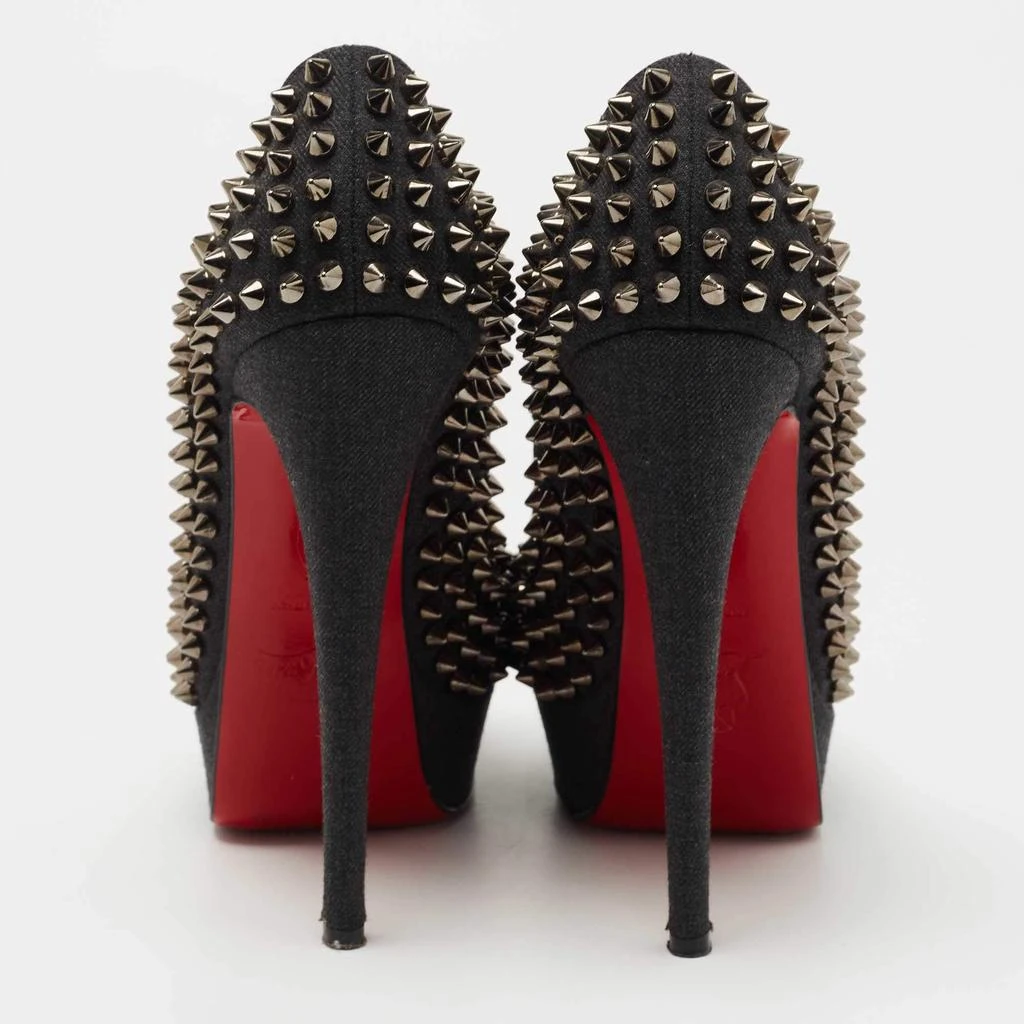Christian Louboutin Christian Louboutin Dark Grey Denim Lady Peep Spikes Pumps Size 37 5