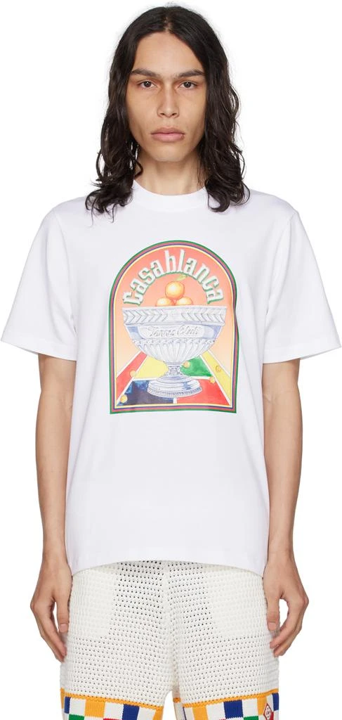 Casablanca White 'Terrain D'Orange' T-Shirt 1