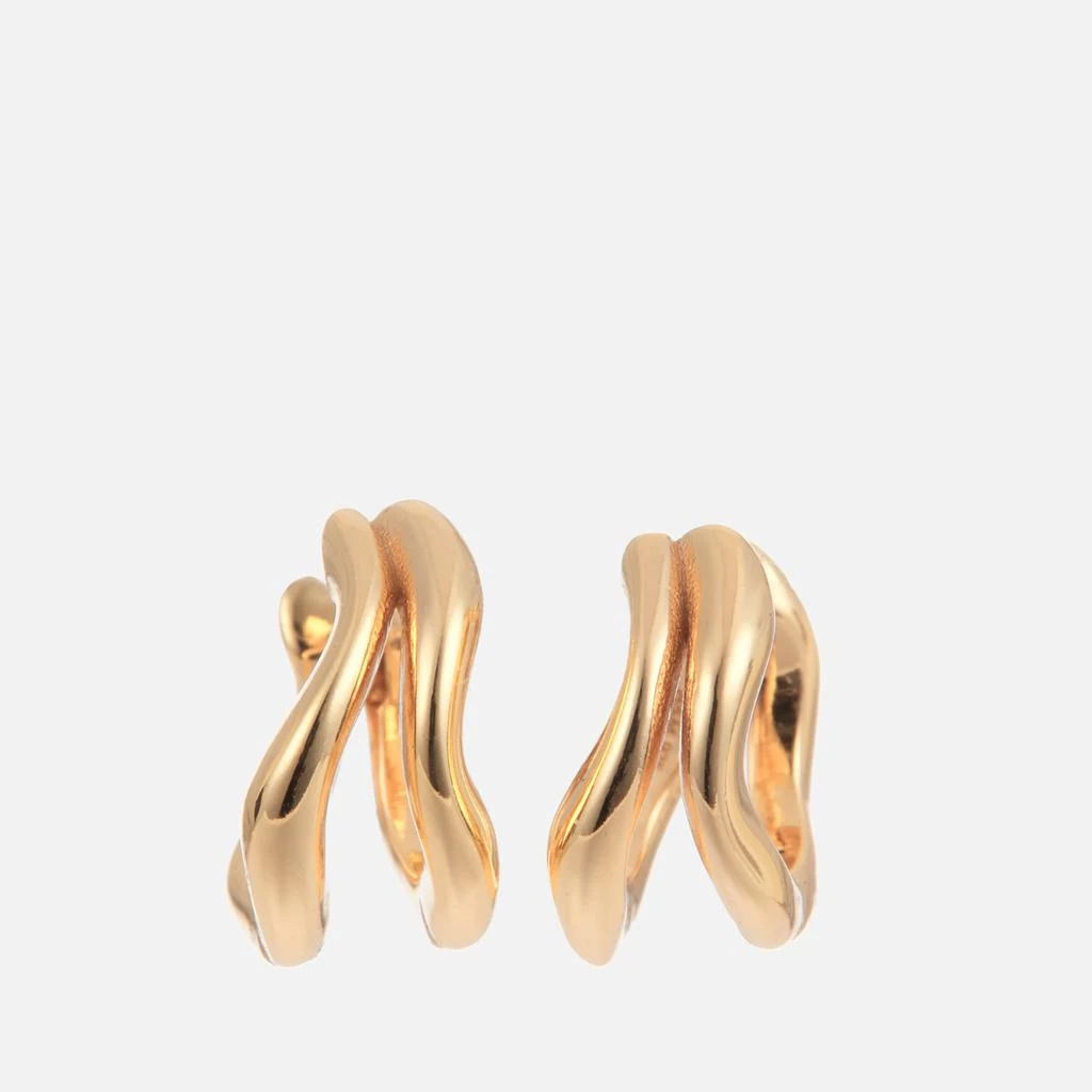ASTRID & MIYU Molten Gold-Plated Duo Huggie Earrings 1