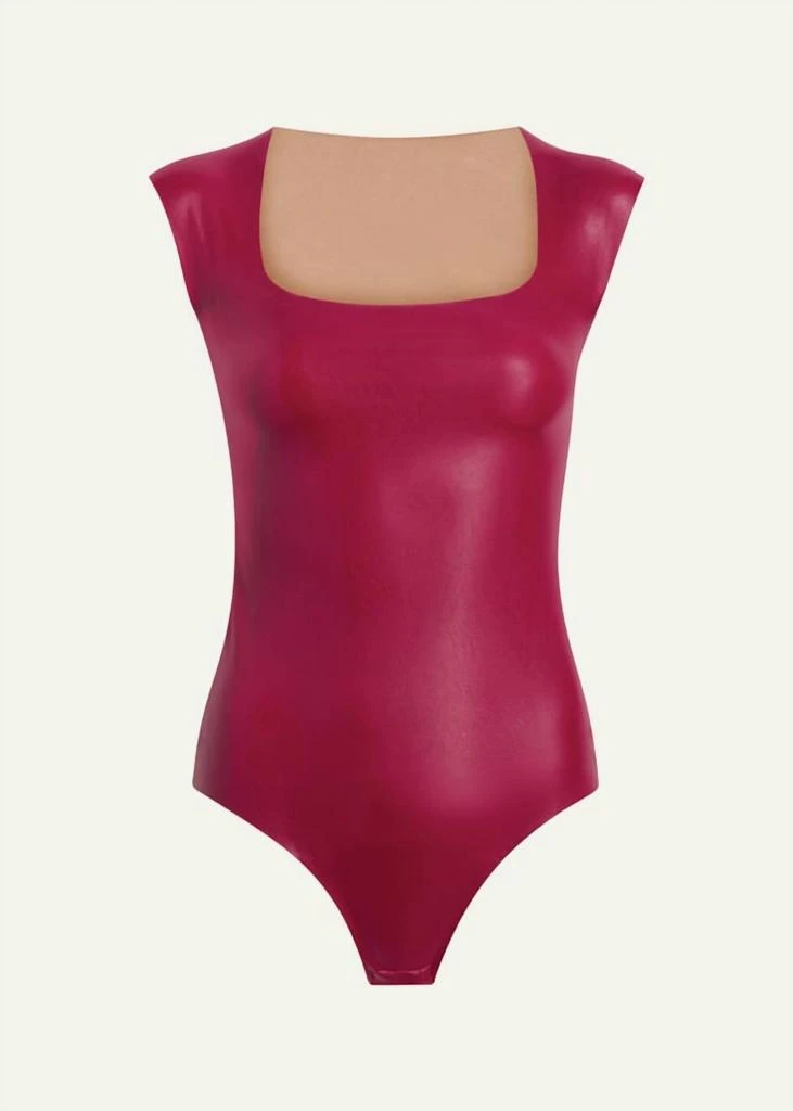 Commando Commando - Faux Leather Cap Sleeve Bodysuit 3