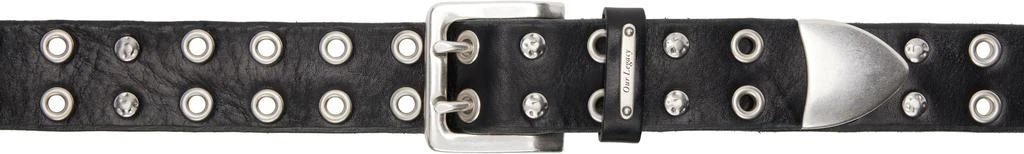 Our Legacy Black Studded Double Tongue Belt 1
