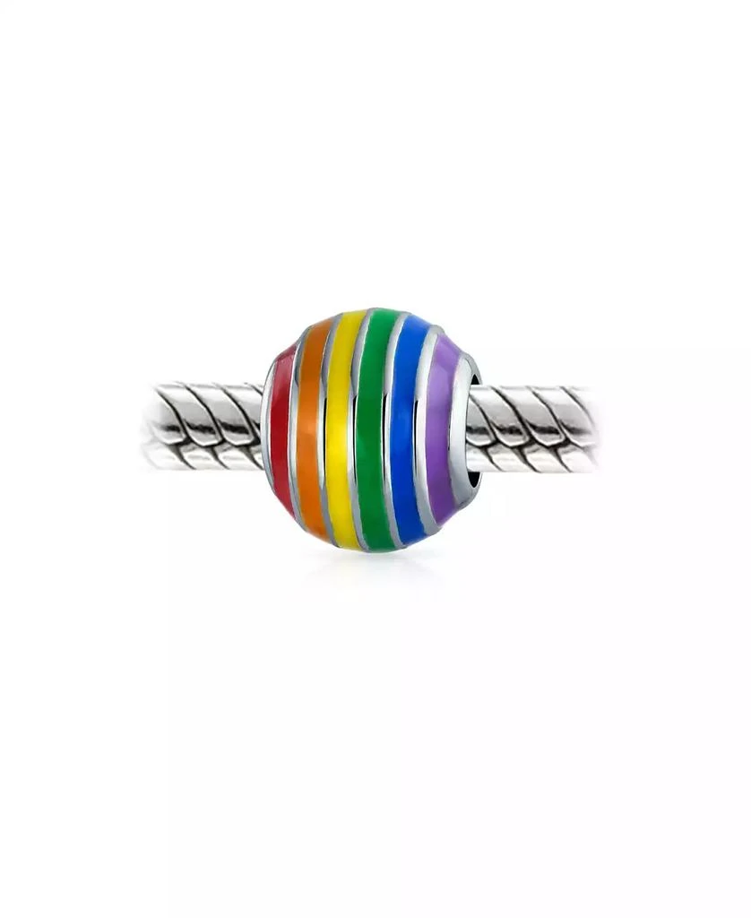 Bling Jewelry Inspirational Rainbow Symbol Spacer Charm Bead Sterling Silver Fits European Bracelet 4