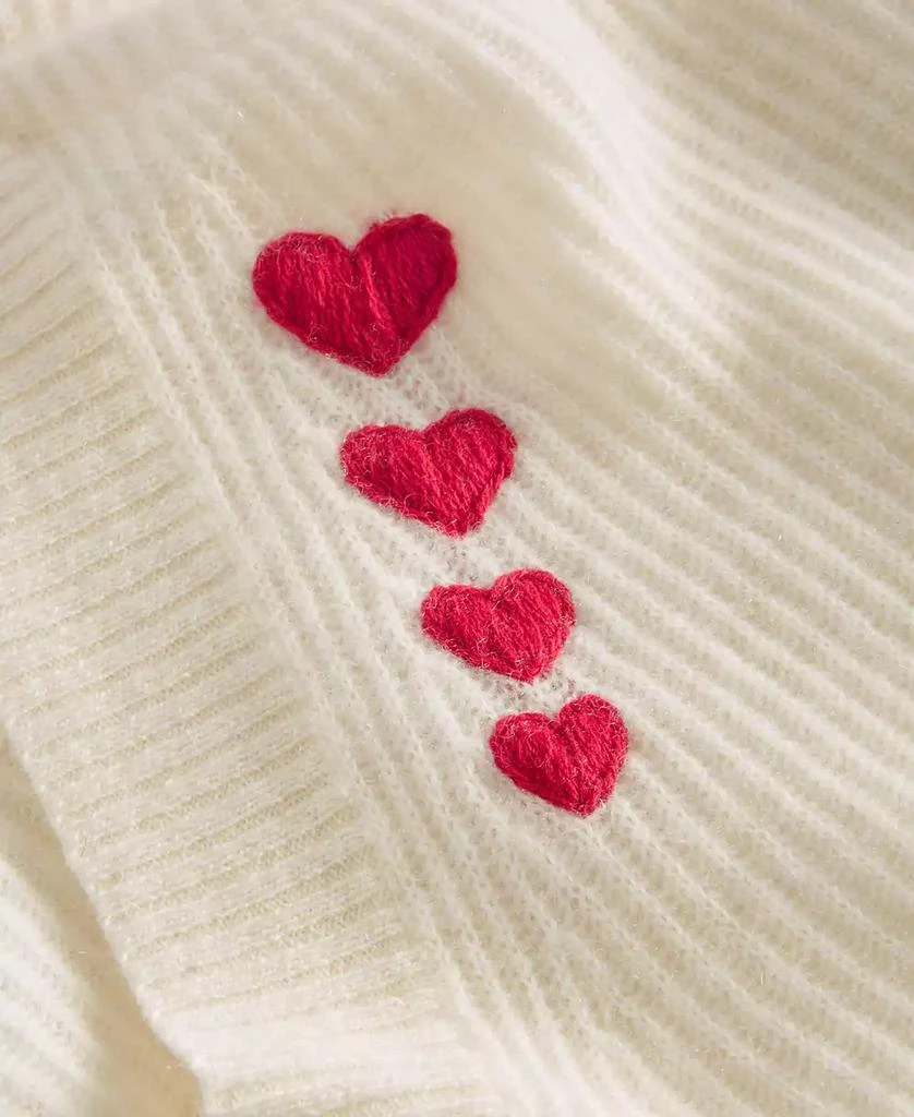 Charter Club Women's Cashmere Ribbed Heart-Embroidered V-Neck Sweater, Created for Macy's 4