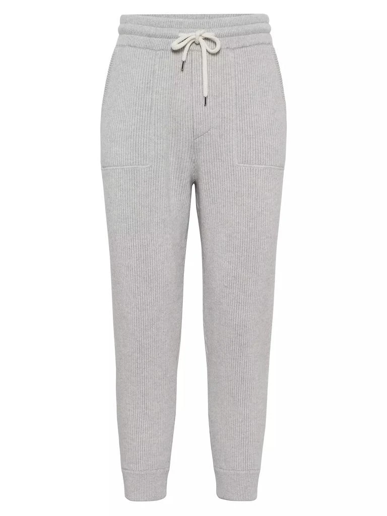 Brunello Cucinelli Cashmere English Rib Knit Joggers 1