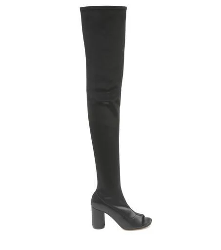 Vetements Cut-out over-the-knee leather boots 4
