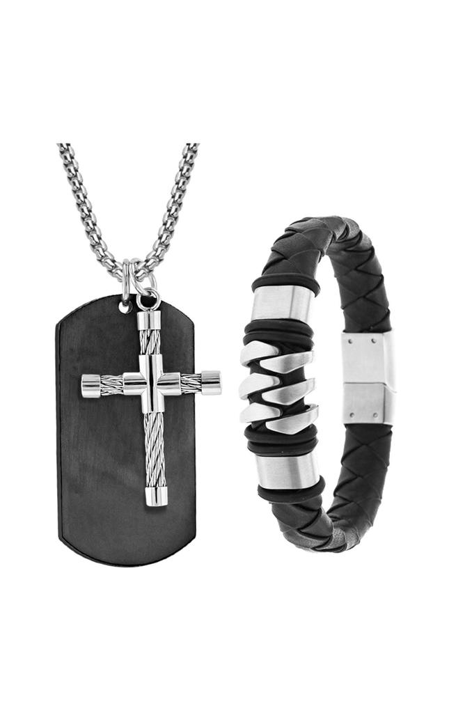 AMERICAN EXCHANGE Cross Pendant Necklace & Bracelet Set