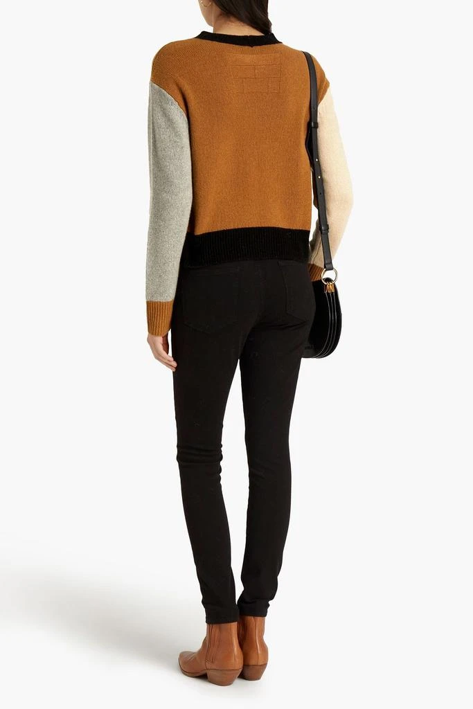 FRAME Color-block cashmere sweater 3
