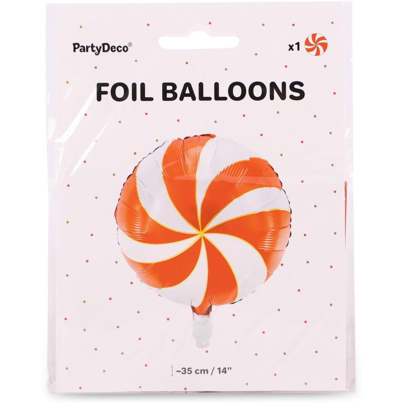 Party Deco Foil balloon lollipop in red and white