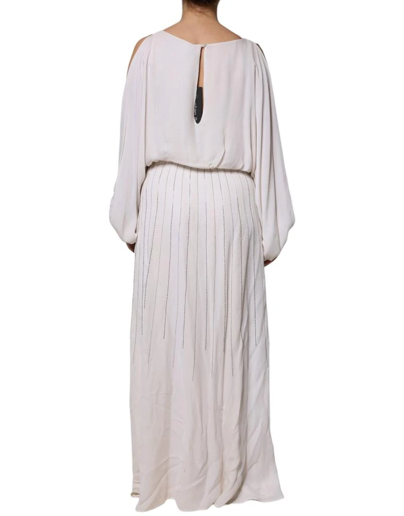 CHRISTIAN PELLIZZARI ivory Embellished Long Maxi Women's Dress (Pre-Owned) 3
