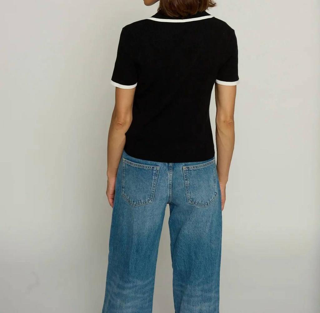 Central Park West Central Park West - Ribbed Polo With Tipping Top